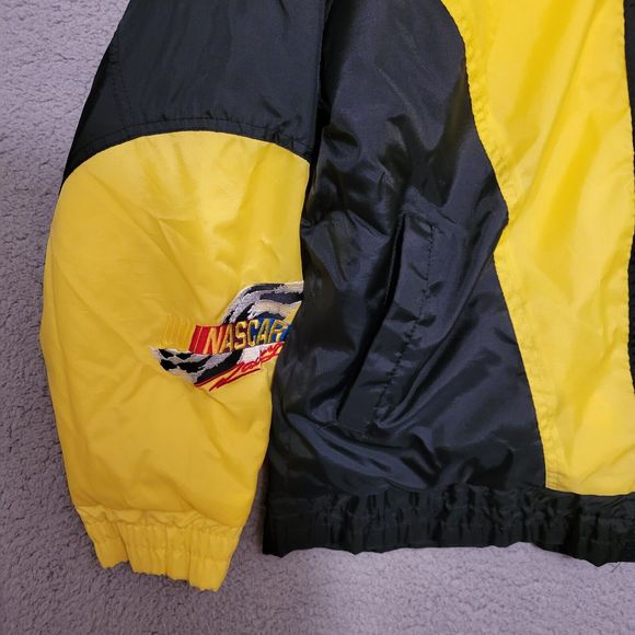 VTG Rusty Wallace #2 Men's Miller Genuine Draft Yellow Zip Racing Jacket Size XL - Picture 2 of 14